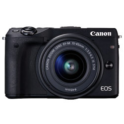 Canon EOS M3 Camera with EF-M 15-45mm IS STEM Lens, HD 1080p, 24.2MP, Wi-Fi, NFC, 3 LCD Screen